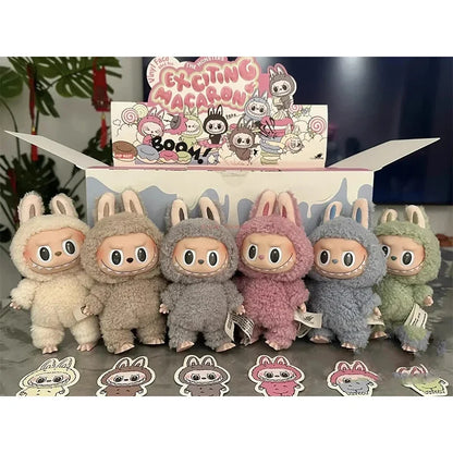 New Hot Cute Labubu 1:1 Replica the Monsters Blind Box Cardiac Macarone Kawai Guess Bag Figure Model Keychain Surprise Gift Toy