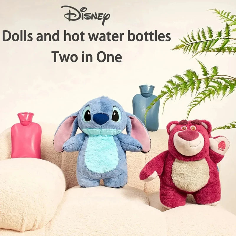 Disney Plush Hand Warm Bottle Stitch Cartoon Water Filled Hand Warmer Cute Lotso Hot Water Bottles Christmas Gift for Girlfrien