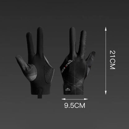 Billiards Gloves Enhanced Grip Left Right Hand Open Three Finger Professional Billiards Gloves Snooker Table Tennis Gloves