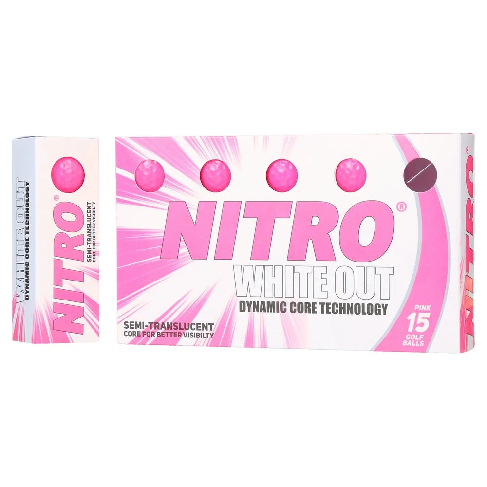 High Performance Golf Balls 15 Pack White Hot Technology Superior Spin Control Exceptional Distance Durable Material