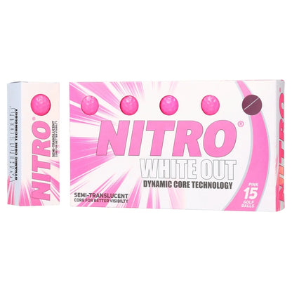 High Performance Golf Balls 15 Pack White Hot Technology Superior Spin Control Exceptional Distance Durable Material