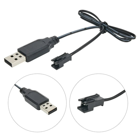 Usb Charger Cable for 3.7V Lithium Battery Charger SM-2P Forward RC Car Aircraft Remote Control Toys Parts Accessories