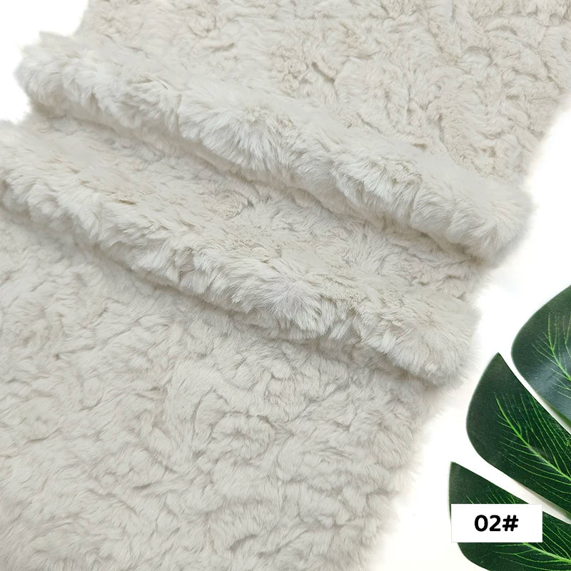 25x45cm Embossed Microfiber Plush Faux Fur Furry Fabric Soft Imitation Rabbit Fur DIY Doll Garment Coat Jacket Sewing Material