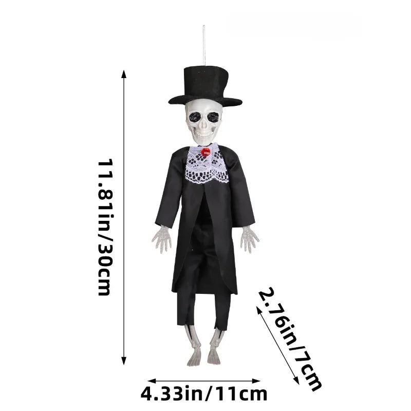 1-4pcs Halloween Skeleton Bride and Groom Hanging Decoration for Creepy Chamber Haunted House Outdoor Yard Party Props