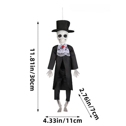 1-4pcs Halloween Skeleton Bride and Groom Hanging Decoration for Creepy Chamber Haunted House Outdoor Yard Party Props