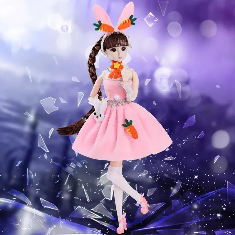30cm Height Xiaowu Doll Full Set 1/6 Doll With Clothes Suit and Headdress Dress Up Toy for Girls
