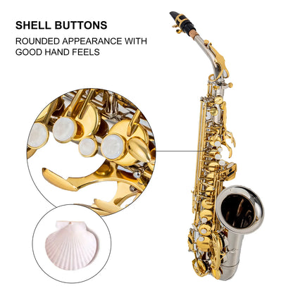 E-Drop Alto Saxophone Wind Instrument 802 Key Brass Saxophone Instrument Suitable Children Beginners Adult Full Set Accessories