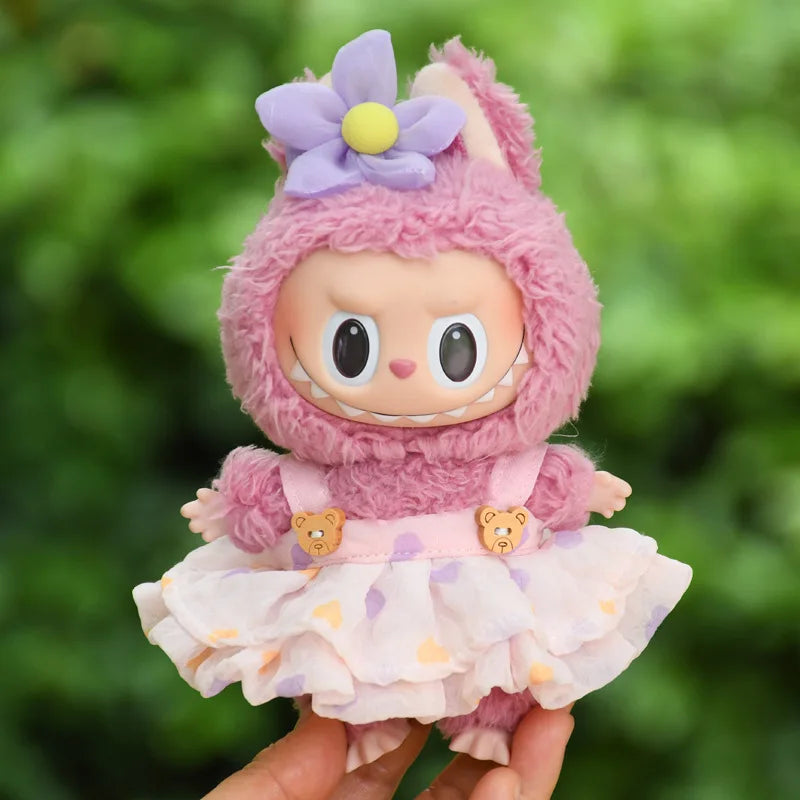 17cm Cute Mini Plush Doll'S Clothes Outfit Accessories for Korea Kpop Exo Labubu Idol Dolls Sweater Hoodie Clothing DIY Kid Gift