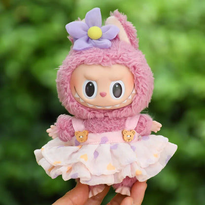 17cm Cute Mini Plush Doll'S Clothes Outfit Accessories for Korea Kpop Exo Labubu Idol Dolls Sweater Hoodie Clothing DIY Kid Gift