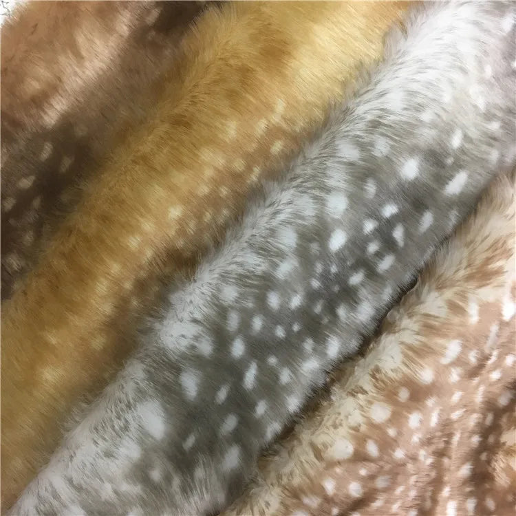 Deer Point Print Plush Fabric Christmas Moose Velvet Imitation Deerskin Clothing Toy Faux Fur Fabric,160cm*45cm(half Yard)/Pcs