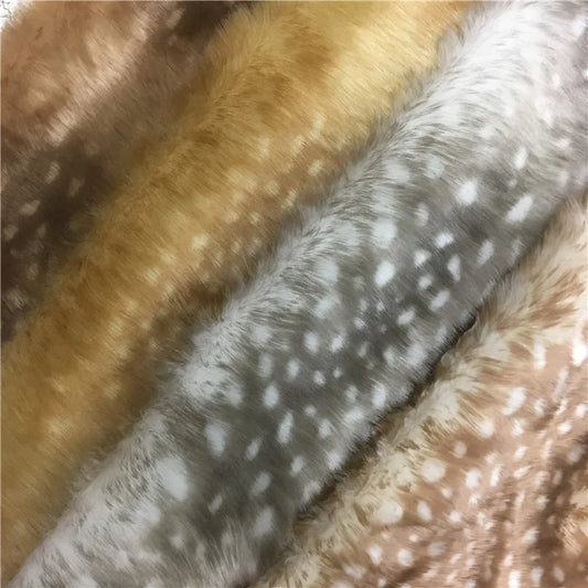 Deer Point Print Plush Fabric Christmas Moose Velvet Imitation Deerskin Clothing Toy Faux Fur Fabric,160cm*45cm(half Yard)/Pcs