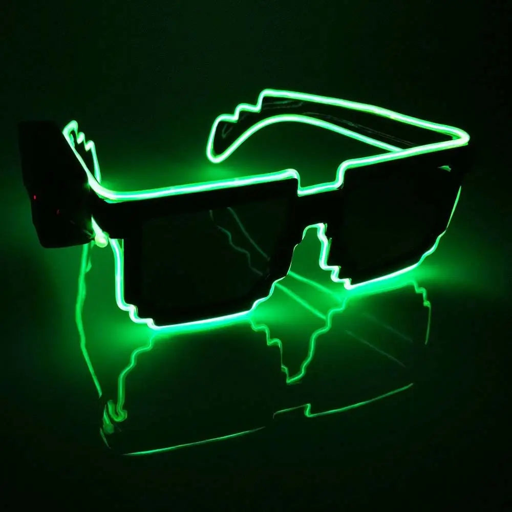 Cosplay Decorations Party Props Glowing Flashing Glowing Sunglasses Mosaic Glasses Led Light Up Glasses LED Luminous Glasses