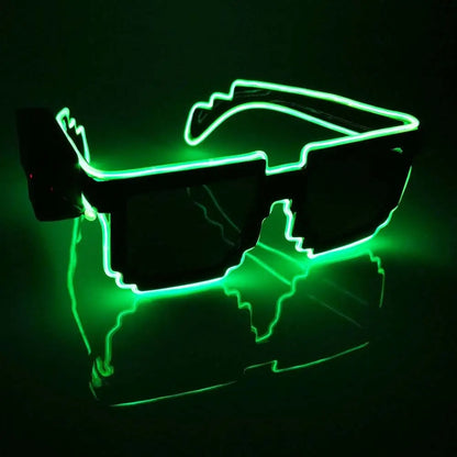 Cosplay Decorations Party Props Glowing Flashing Glowing Sunglasses Mosaic Glasses Led Light Up Glasses LED Luminous Glasses