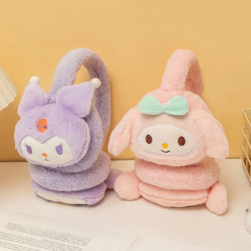 Sanrio Kuromi Cinnamoroll Melody Soft Plush Warmer Earmuff Earflap Winter Outdoor Cold Protection Ear-Muffs Ear Cover Gift