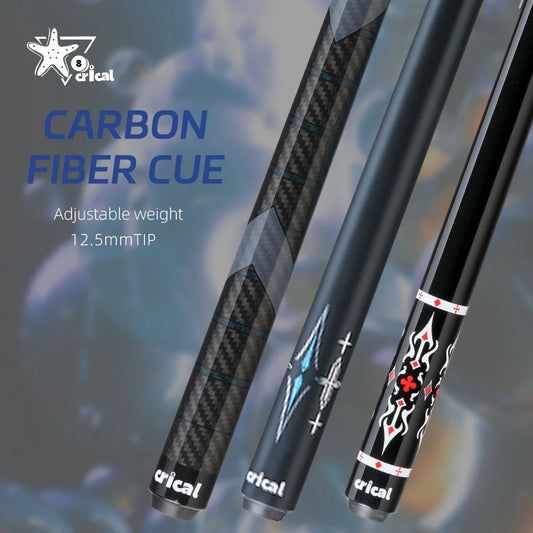 CRICAL Carbon Fiber Billiard Pool Cue Stick Black Technology Carbon Pool Cue Stick Kit 11.5/12.5mm Extender With Billiard