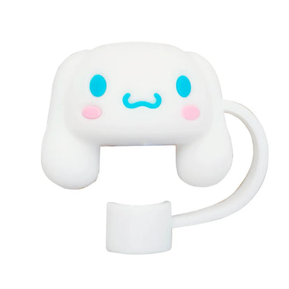 HelloKitty Sanrio Dustproof Straw Cap Sanrio Cinnamoroll Cute Cartoon Silicone Straw Cap Kuromi Cup Decorations Party Props Gift