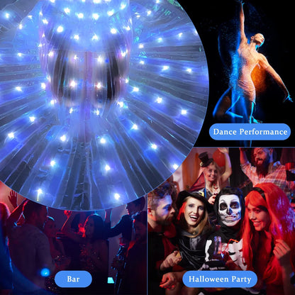 Light Up Skirt for Women LED Long Tutu for Girls Glow Dance Performance Outfits Rave Clothes Halloween Christmas Party Supplies
