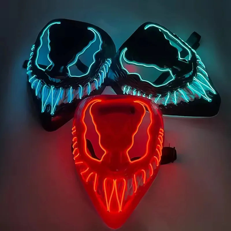 Marvel Venom Mask With Lens Halloween Party Decoration LED Mask Propsfor Hot Toys Venom Cosplay Costume Mask Full Face Glow