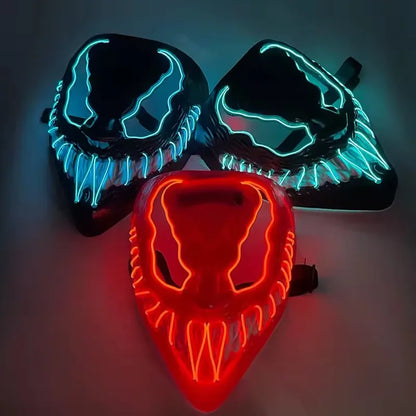Marvel Venom Mask With Lens Halloween Party Decoration LED Mask Propsfor Hot Toys Venom Cosplay Costume Mask Full Face Glow