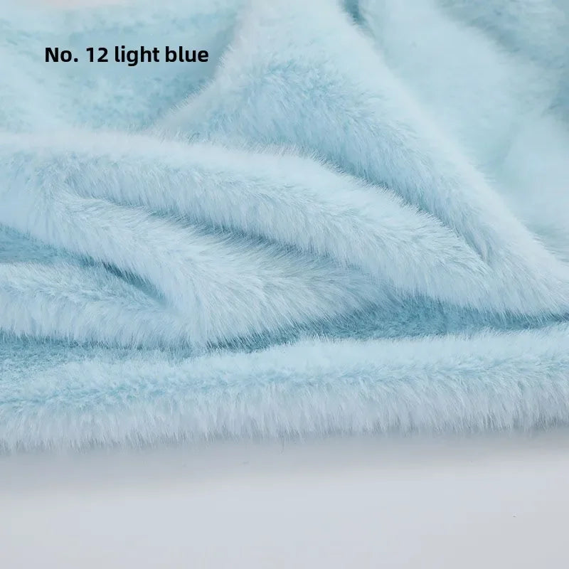 2cm Faux Mink Fur Plush Fabric by the Meter for Clothing Scarf Dolls Background Decoration Diy Sewing Cloth Soft Pink White Blue