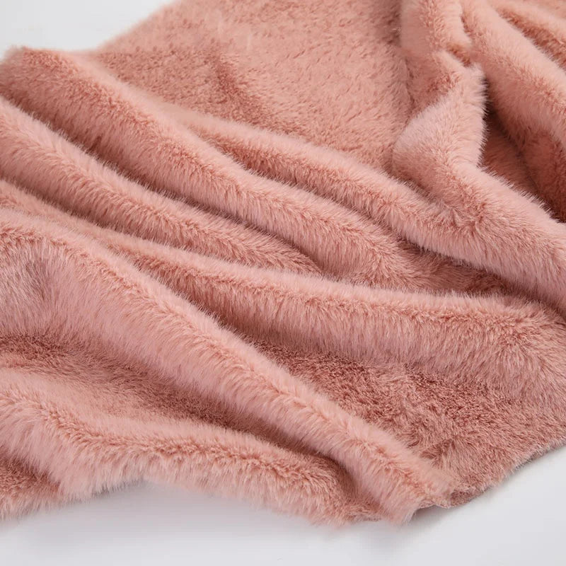 40Colours 2cm Imitation Mink Plush Fur Fabric Doll Manual DIY Counter Scarf Cuddle Doll Faux Fur Fabric 50*50