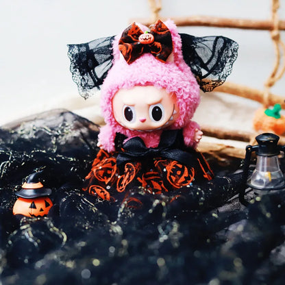Labubu I II Dolls Cool Clothes Halloween Pumpkin Accessories With Hat Korea Kpop Exo Clothing Plush Doll'S Clothes DIY Gifts