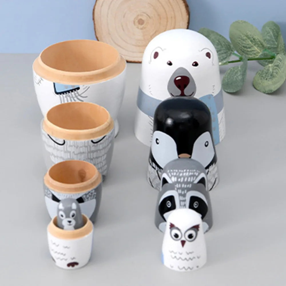 Home Bedroom Nesting Doll Hand Paint Toys Wooden Russian Nesting Doll Matryoshka Dolls Toys Russian Nesting Stacking Dolls