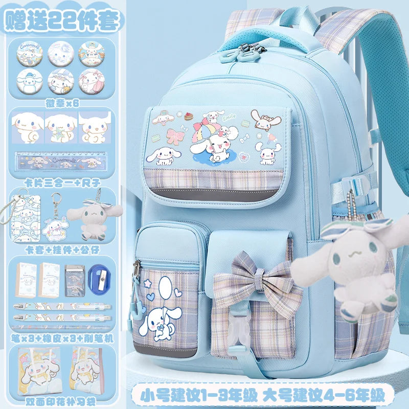 Sanrio Cinnamon Dog Cute Fashion Print School Bag for Primary School Students, Stylish Children's Back-To-School Backpack