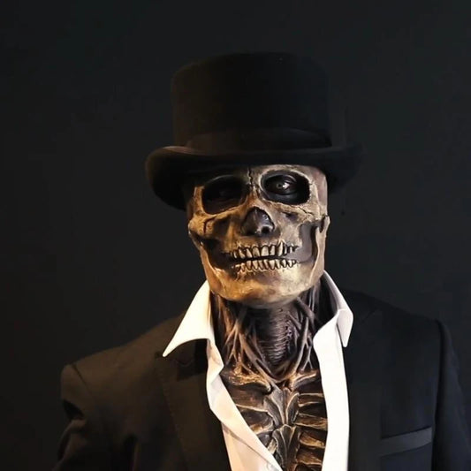 2025 Halloween Latex Skeleton Head Mask Horror Brain Helmet Mask Cosplay Party Supplies Skull Full Face Mask