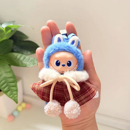 Shawl for Mini Labubu 4.0 the Monster Pin for Love Series Clothes Animal Drool Bib Headband Labubu Cartoon Outfit