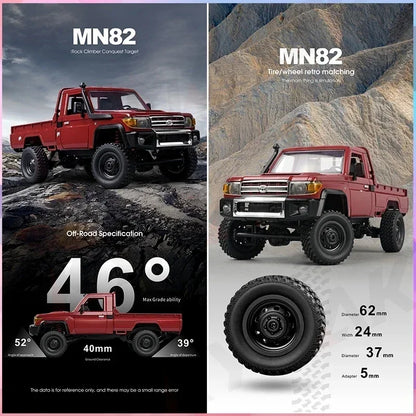 1:12 Rc Car Mn82/Mn82pro Model Retro Full-Scale Simulation Lc79 RTR 2.4G 4WD 280 Motor Remote Control Pickup Truck Toys for Kids
