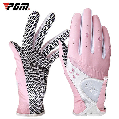 PGM 1 Pairs Women Golf Gloves Soft Breathable PU Leather With Non-Slip Particle Outdoor Sports Wholesale Accessories ST020
