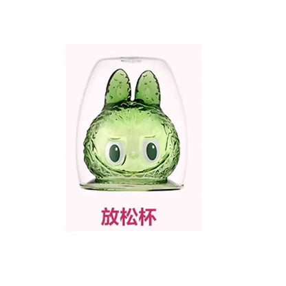 In-Stock Blind Box Labubu the Monsters Cheers Double Layered Glass Cup Cute Water Cup Handmade Decoration Model Birthday Gift