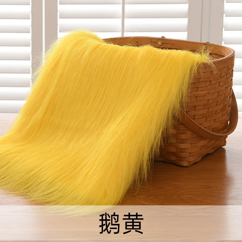 Dolls Long Plush Fabric Per Meter for Upholstery Coats Chair Cover Sewing Plain Fashion Fur Textile Needlework Thick Comfortable