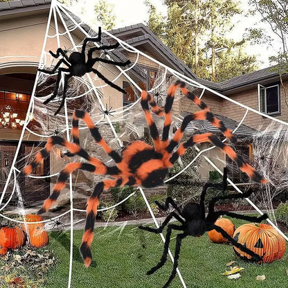 Horror Halloween Spider Web Giant Stretchy Cobweb for Yard Outdoor Haunted House Bar Decoration Supplies Halloween Party Props