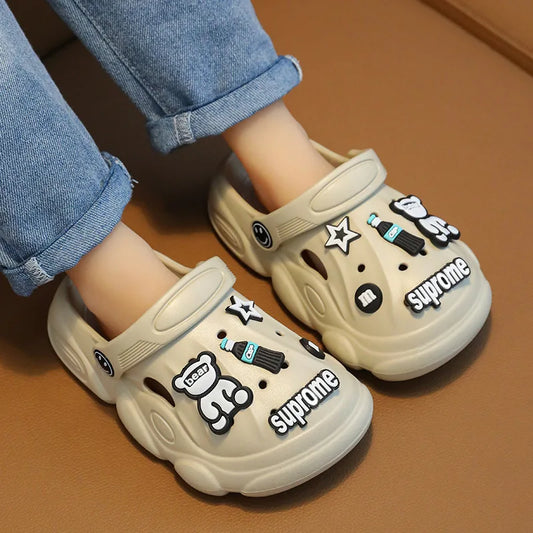 Infant Shoes Flip Flops for Children's Mules Baby Slippers Clogs Wear Hole Sole Kids Boys Sandals Summer Beach Platform Soft Diy