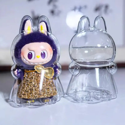 Labubu Protector Case Labubu V1V2V3 Suitable for Wearing Clothes Loose Less Crowded Protective Acrylic Storage Case Transparent