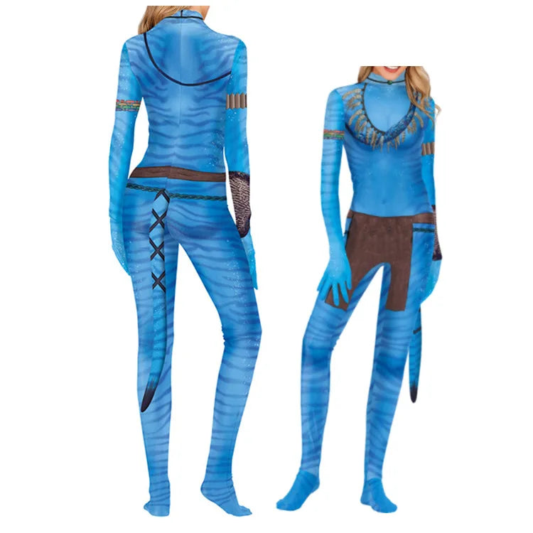 Movie Avatar Cosplay Costume Themed 3D Digital Print Jumpsuit for Men and Women 3D Digital Print Jumpsuit Halloween Zentai