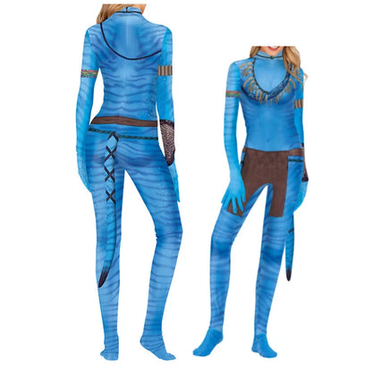 Movie Avatar Cosplay Costume Themed 3D Digital Print Jumpsuit for Men and Women 3D Digital Print Jumpsuit Halloween Zentai