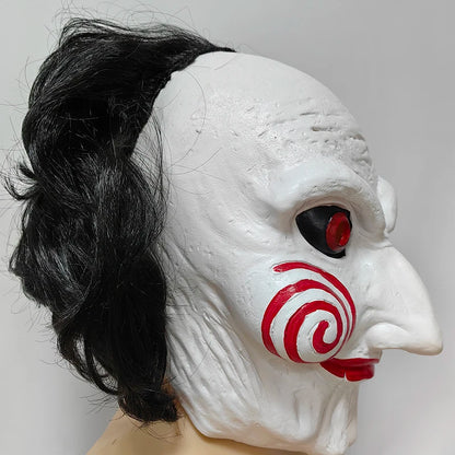 Halloween Party Costume Latex Horror Saw Mask Movie Horror the Jigsaw Full Head Mask Fancy Dress Party Accessories