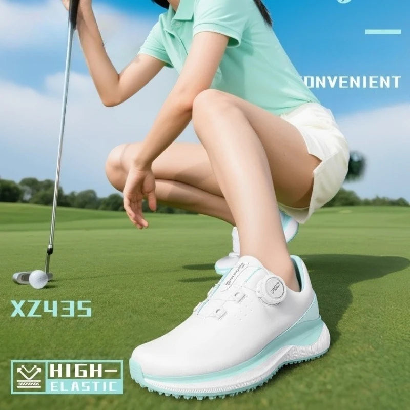 PGM Women's Golf Shoes Summer Waterproof High Elasticity Cushioning and Height Increasing Outdoor Sports Sneakers XZ435