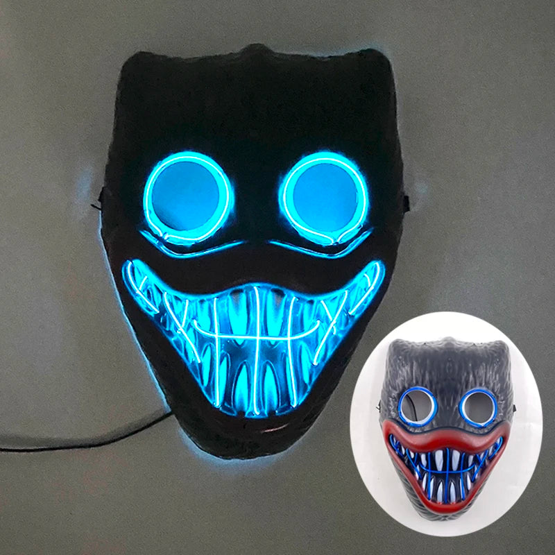Hot Design Luminous Led Neon Cosplay  Movie Mask Glowing Masquerade Horror Halloween Carnival Party Decoration Props