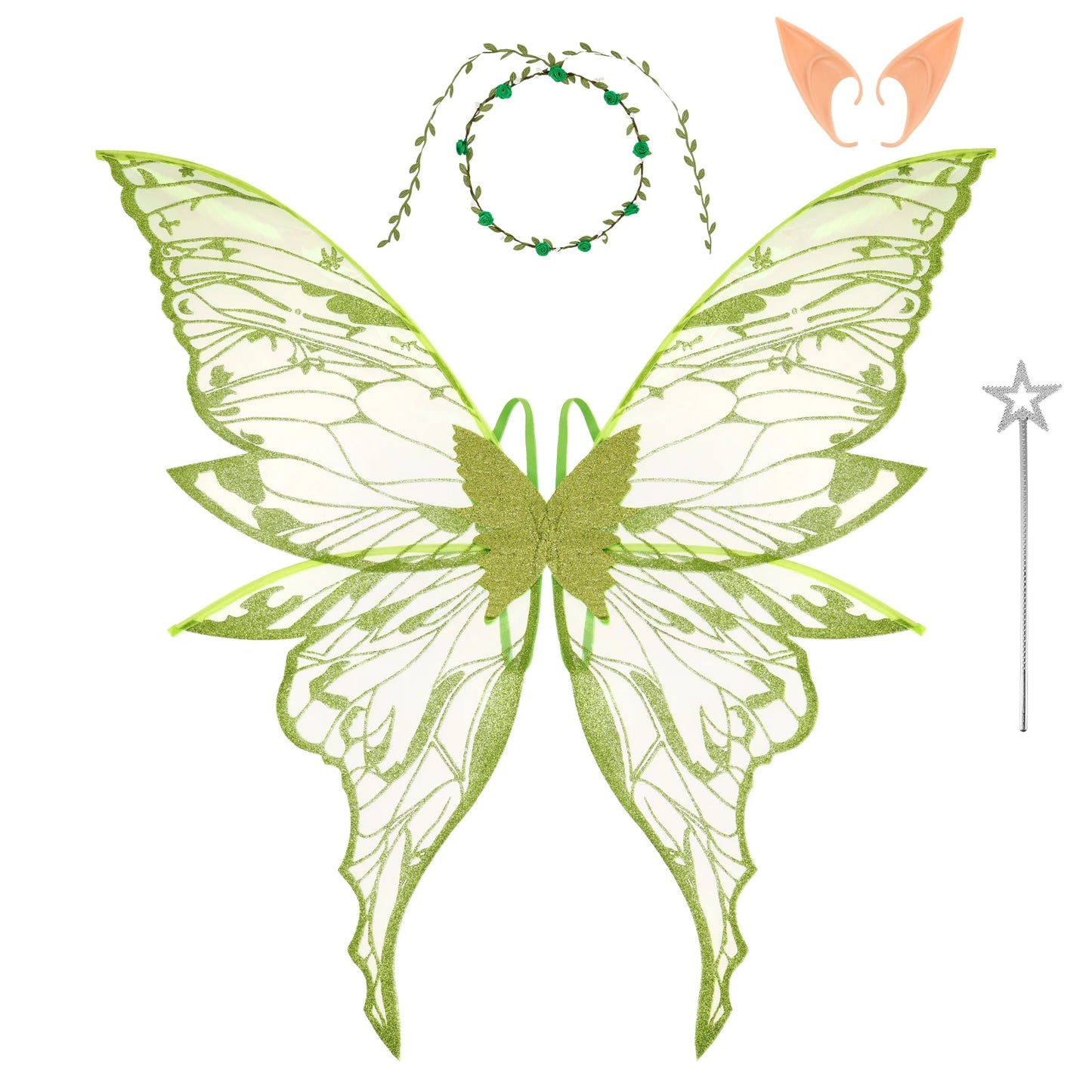 Fairy Wings LED Angel Wings Butterfly Wing Sparkling Sheer Wings Butterfly Fairy Halloween Costume Angel Wings for Women Kids
