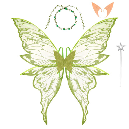 Fairy Wings LED Angel Wings Butterfly Wing Sparkling Sheer Wings Butterfly Fairy Halloween Costume Angel Wings for Women Kids