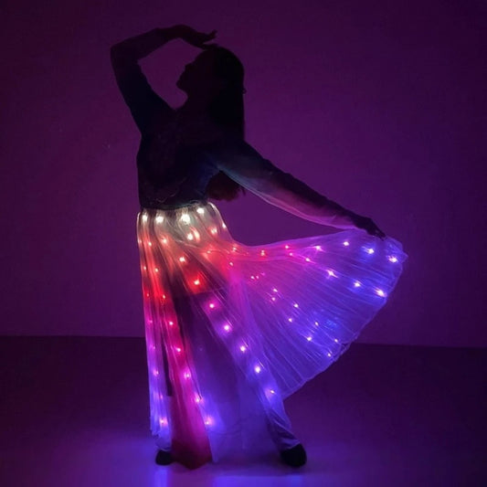 Light Up Skirt for Women LED Long Tutu for Girls Glow Dance Performance Outfits Rave Clothes Halloween Christmas Party Supplies