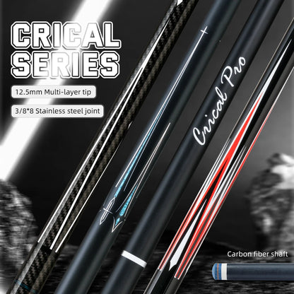 CRICAL Carbon Fiber Pool Cue Stick Billiard Cue Sticks Professional Low Deflection Pool Sticks With 12.5mm Tip and Radial Joint