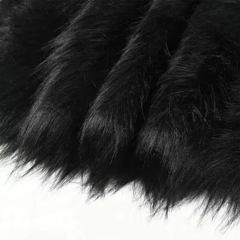 5x180cm Long Faux Fur Plush Silk Fabric Handmade DIY Doll Garment Toy Beard Hair Immitation Fox Fur Plush Ribbon Fabric