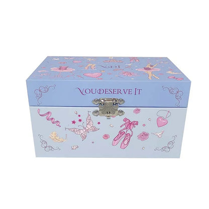 Hapinest Musical Ballerina Jewelry Box for Girl Necklace Spinning Ballerina Jewelry Storage and Music Box Kids for Birthday Gift