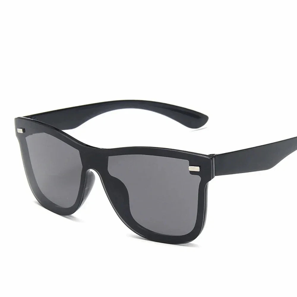 New Fashion Sunglasses One Piece Trend Personality Eyeglass Brand Design Protection Reflective Frameless Sunglassess UV400