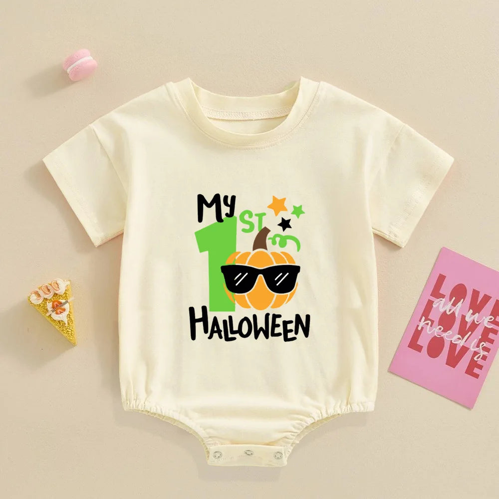 My First Halloween Print Baby Bubbles Romper Halloween Party Infant Outfit Bodysuit Newborn Large Jumpsuit Newborn Retro Clothes